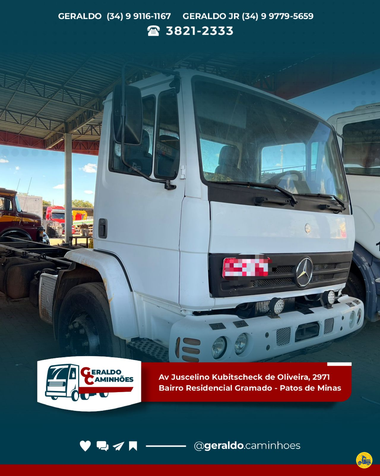 CAMINHAO MERCEDES-BENZ MB 1719 Chassis Toco 4x2 Geraldo Caminhões PATOS DE MINAS MINAS GERAIS MG